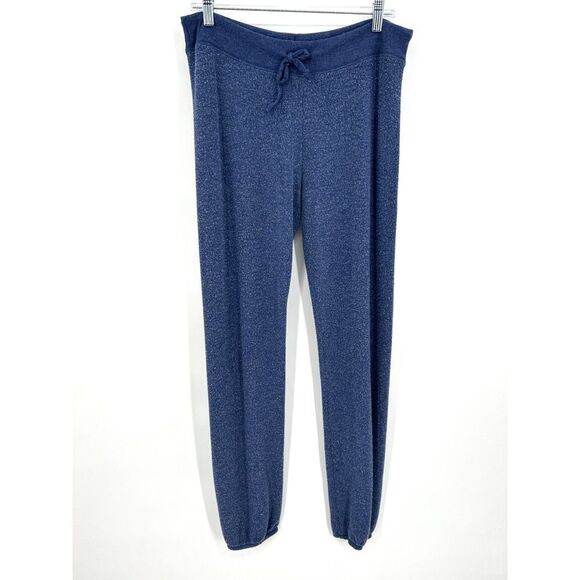 Junk Food Clothing Pants - JUNK FOOD Blue Reverse Fleece Waist Tie Pull On Jogger Pants Size Medium